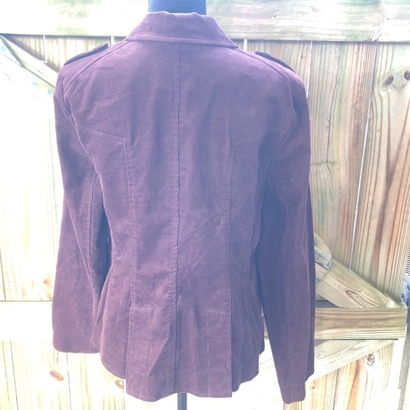 Halogen Burgundy Wine Cotton Corduroy Classic Single Button Fitted Blazer XL - Picture 3 of 7